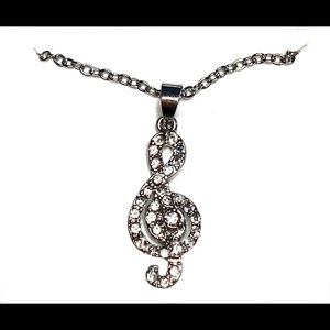 Silver Treble Clef Necklace